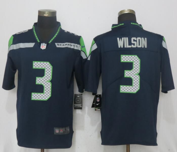 Men Seattle Seahawks 3 Wilson Navy Blue 2017 Vapor Untouchable New Nike Limited Player NFL Jerseys